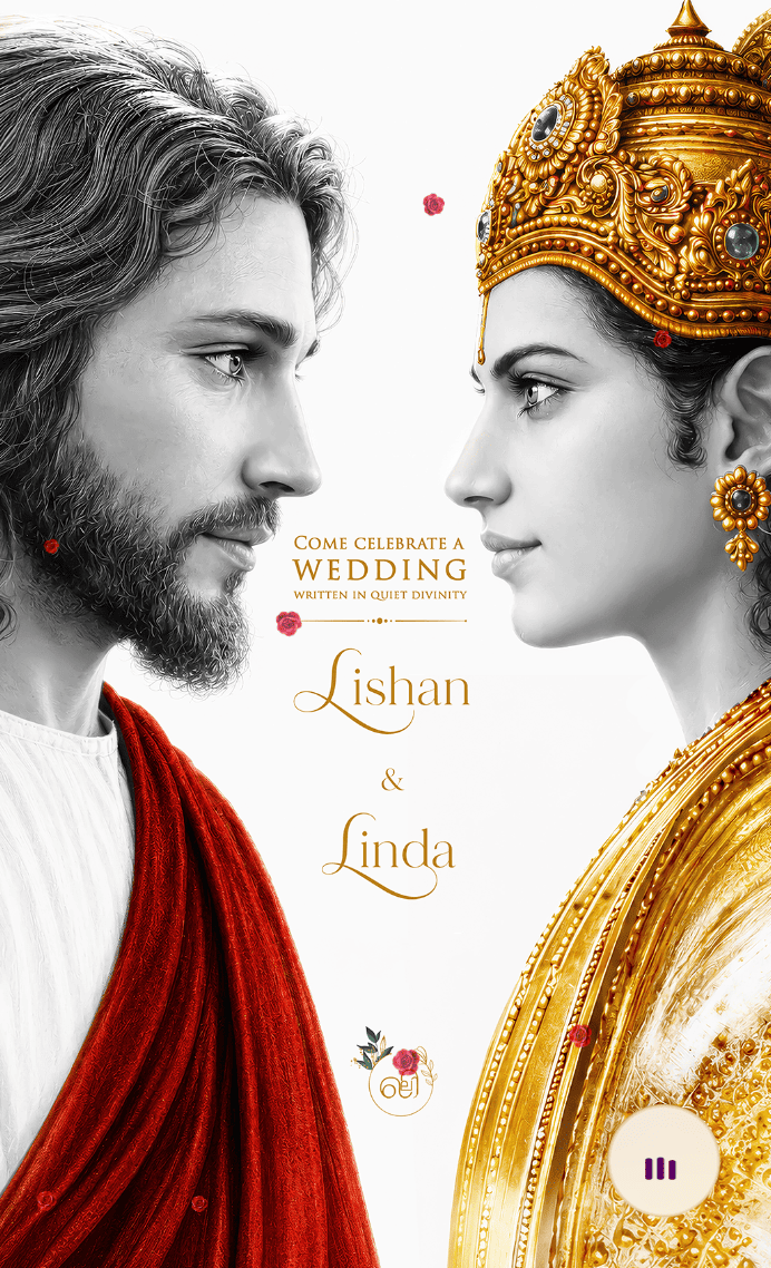 Wedsaro Wedding Invitation Website Hero Screen — Lishan & Linda