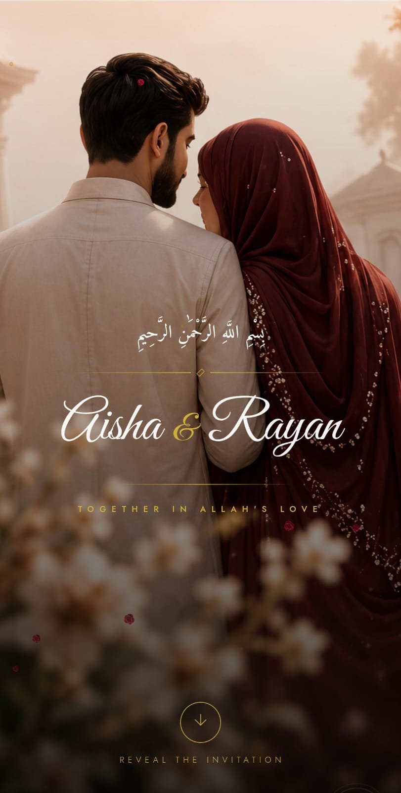 Nilave Muslim Wedding Invitation Website Template Design — Nikah & Mehendi